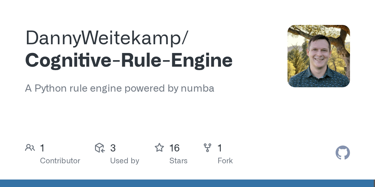 GitHub - DannyWeitekamp/Cognitive-Rule-Engine: A Python rule engine
