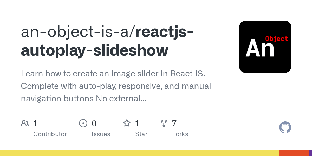 GitHub anobjectisa/reactjsautoplayslideshow Learn how to create