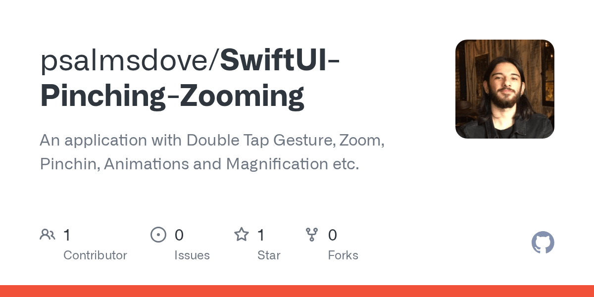 GitHub psalmsdove/SwiftUIPinchingZooming An application with