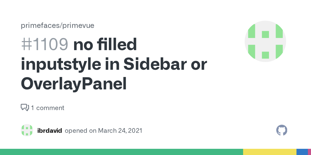 no filled inputstyle in Sidebar or OverlayPanel · Issue 1109