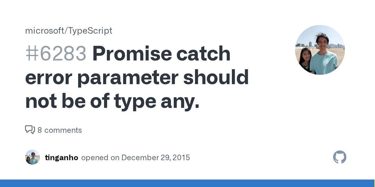 Promise catch error parameter should not be of type any. · Issue 6283