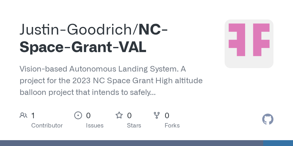 GitHub JustinGoodrich/NCSpaceGrantVAL Visionbased Autonomous