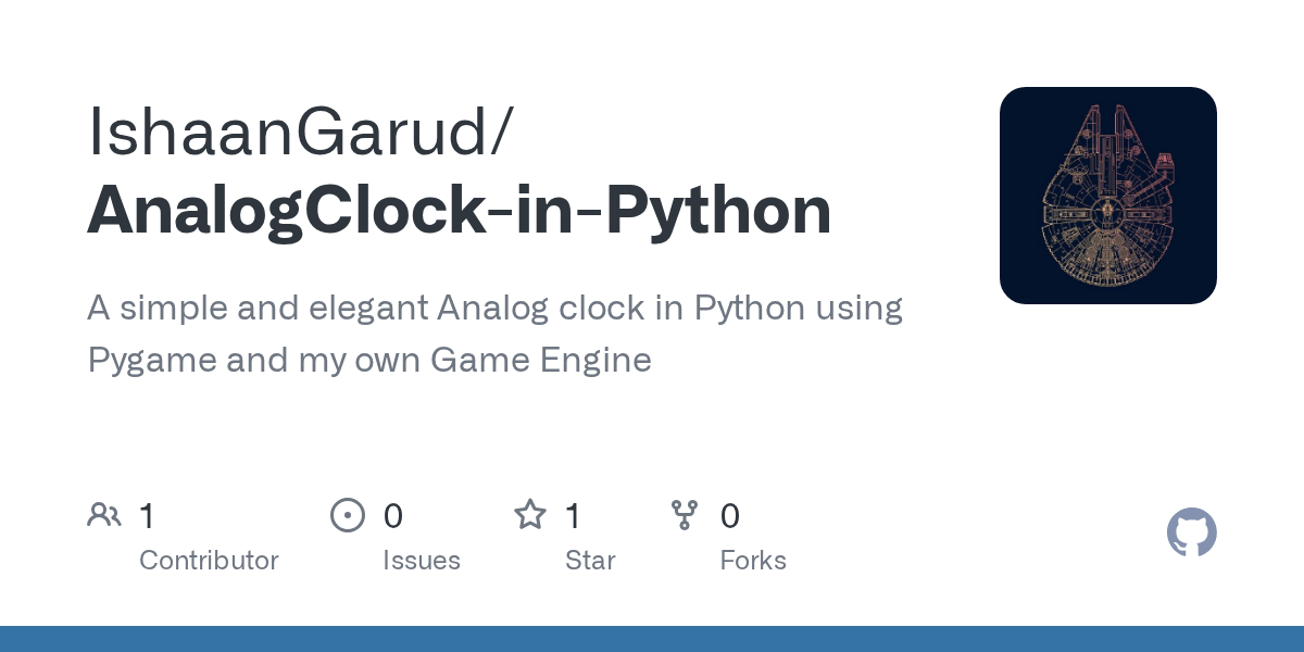 GitHub IshaanGarud/AnalogClockinPython A simple and elegant Analog