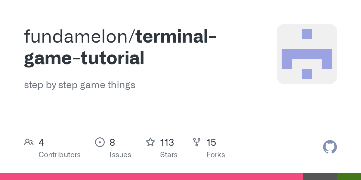 GitHub fundamelon/terminalgametutorial step by step game things