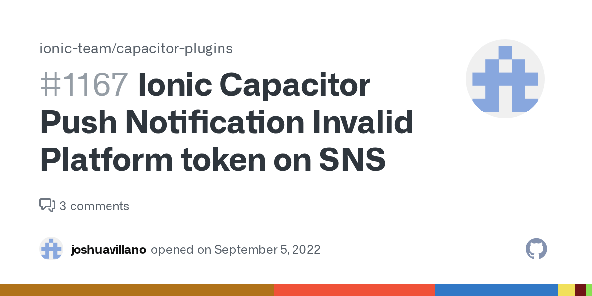 Ionic Capacitor Push Notification Invalid Platform token on SNS · Issue