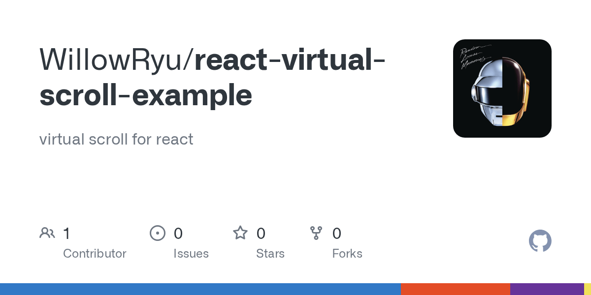 GitHub WillowRyu/reactvirtualscrollexample virtual scroll for react