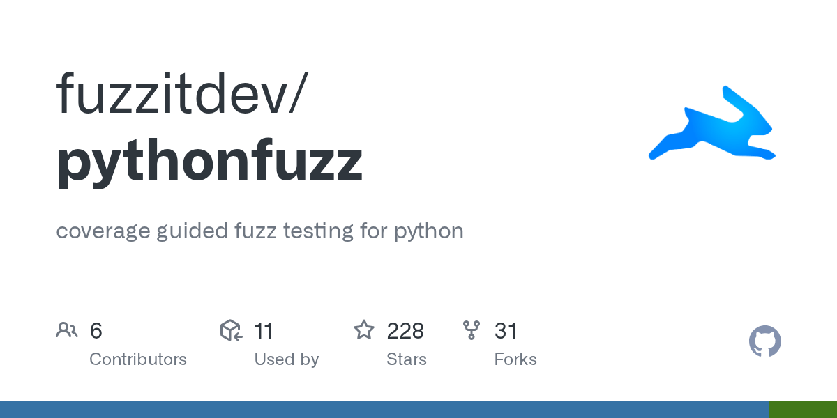 GitHub fuzzitdev/pythonfuzz coverage guided fuzz testing for python