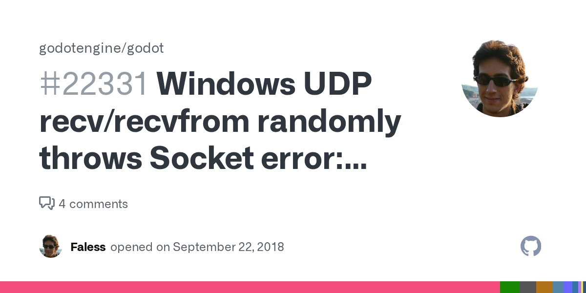 Windows UDP recv/recvfrom randomly throws Socket error 10054 · Issue