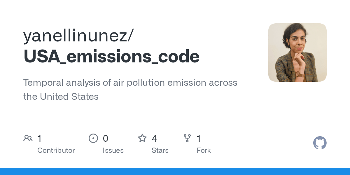 GitHub yanellinunez/USA_emissions_code Temporal analysis of air