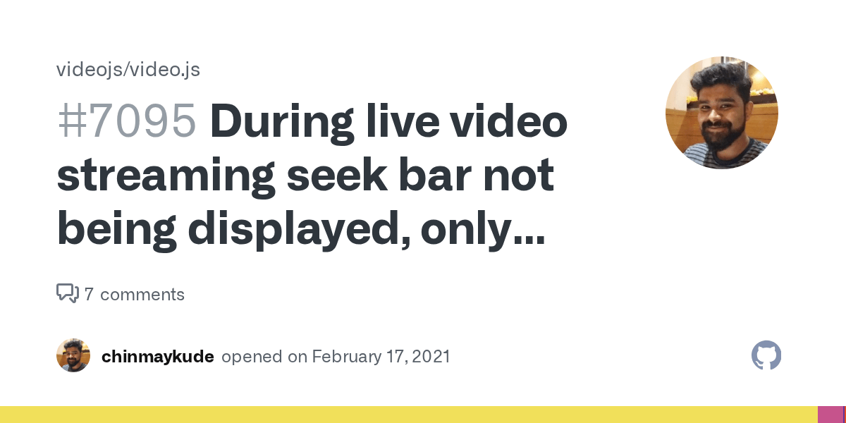 During live video streaming seek bar not being displayed, only able to