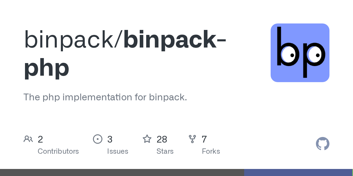 GitHub binpack/binpackphp The php implementation for binpack.