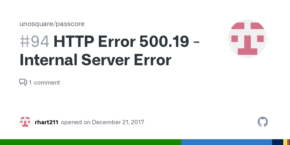 HTTP Error 500.19 Internal Server Error · Issue 94 · unosquare