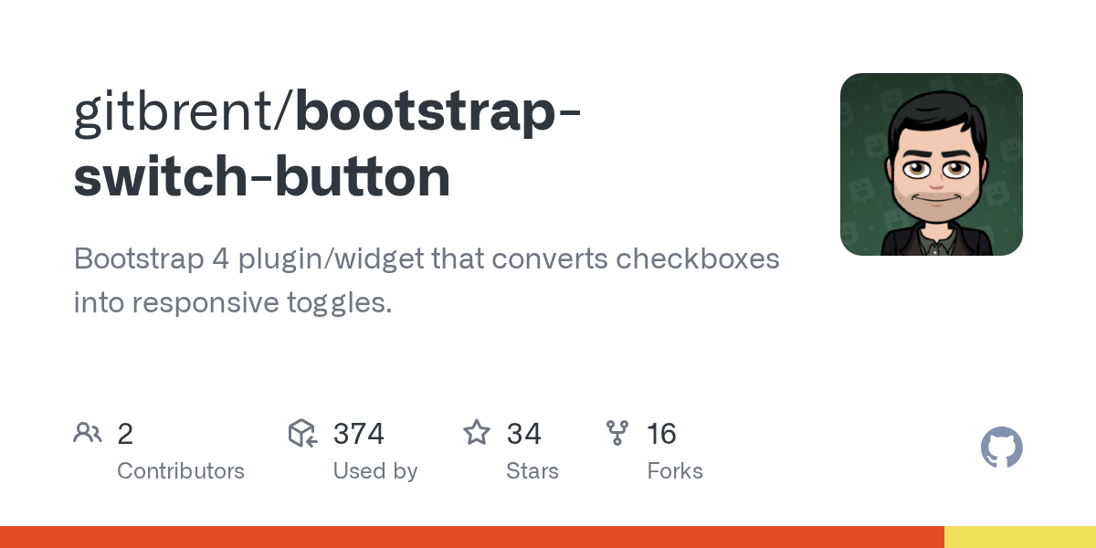 GitHub gitbrent/bootstrapswitchbutton Bootstrap 4 plugin/widget