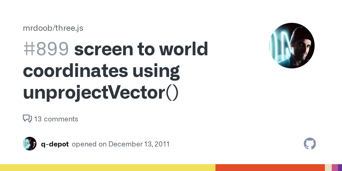 screen to world coordinates using unprojectVector() · Issue 899