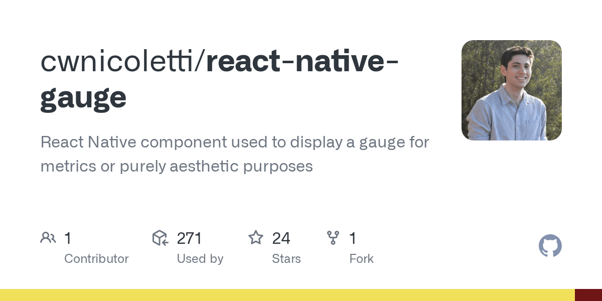 GitHub cwnicoletti/reactnativegauge React Native component used to