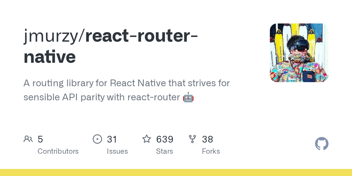 GitHub jmurzy/reactrouternative A routing library for