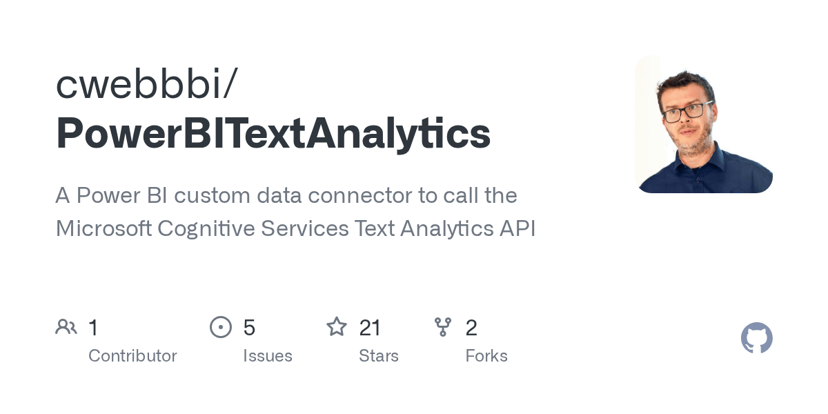 GitHub cwebbbi/PowerBITextAnalytics A Power BI custom data connector