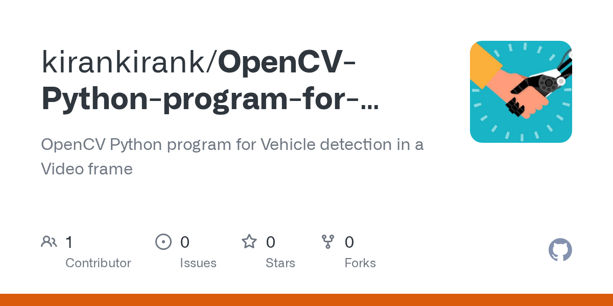 GitHub kirankirank/OpenCVPythonprogramforVehicledetectionina
