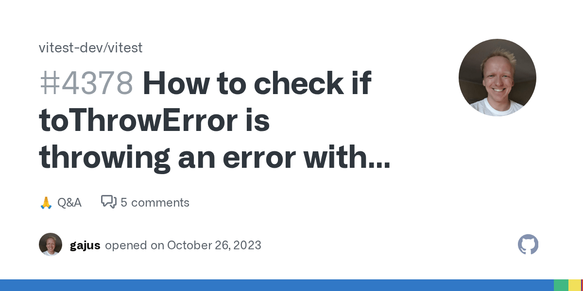 How to check if toThrowError is throwing an error with specific