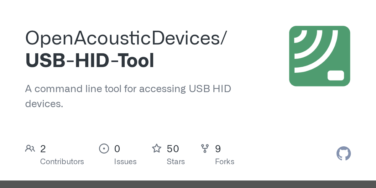 USBHIDTool/README.md at master · OpenAcousticDevices/USBHIDTool