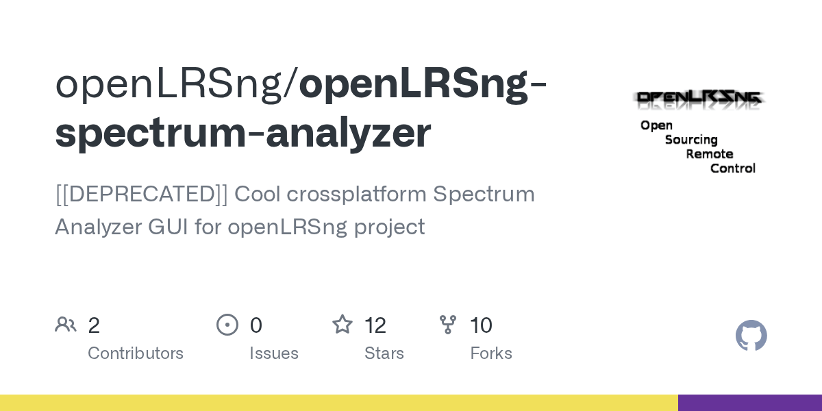 GitHub openLRSng/openLRSngspectrumanalyzer [[DEPRECATED]] Cool
