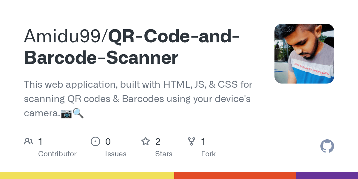 GitHub Amidu99/QRCodeandBarcodeScanner This web application