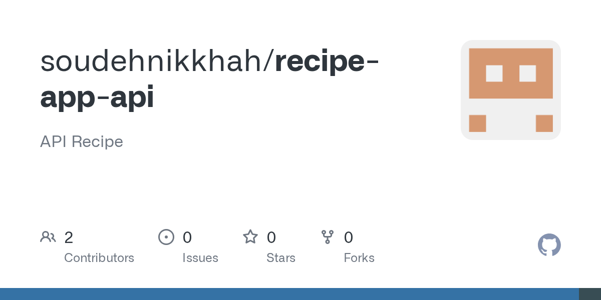 GitHub soudehnikkhah/recipeappapi API Recipe