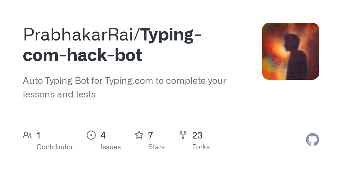 GitHub Auto Typing Bot for to complete your