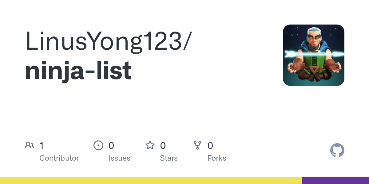 GitHub LinusYong123/ninjalist