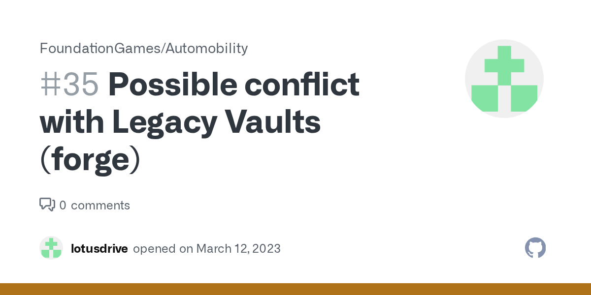Possible conflict with Legacy Vaults · Issue 35