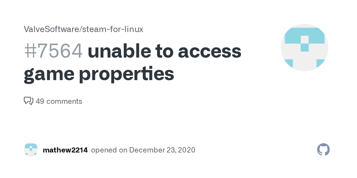 unable to access game properties · Issue 7564 · ValveSoftware/steam