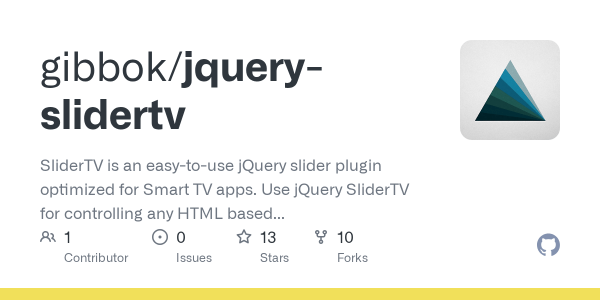 GitHub gibbok/jqueryslidertv SliderTV is an easytouse jQuery