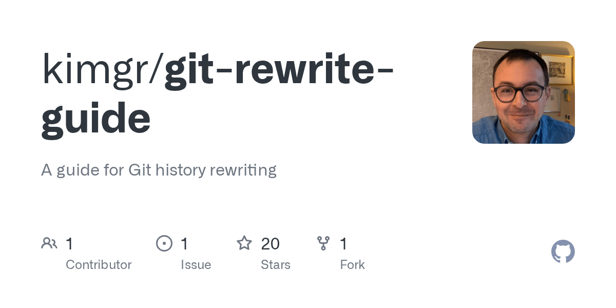 GitHub kimgr/gitrewriteguide A guide for Git history rewriting
