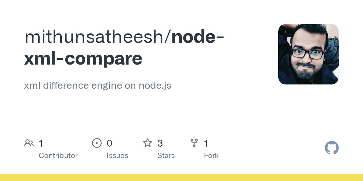 GitHub xml difference engine on node.js
