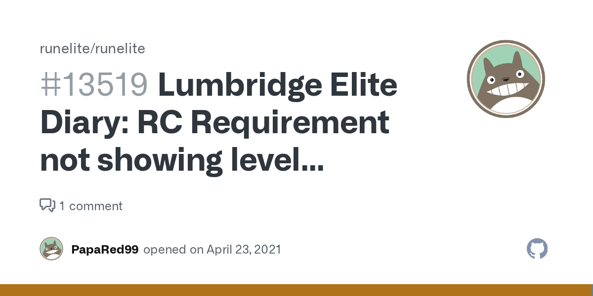 Lumbridge Elite Diary RC Requirement not showing level needed. · Issue