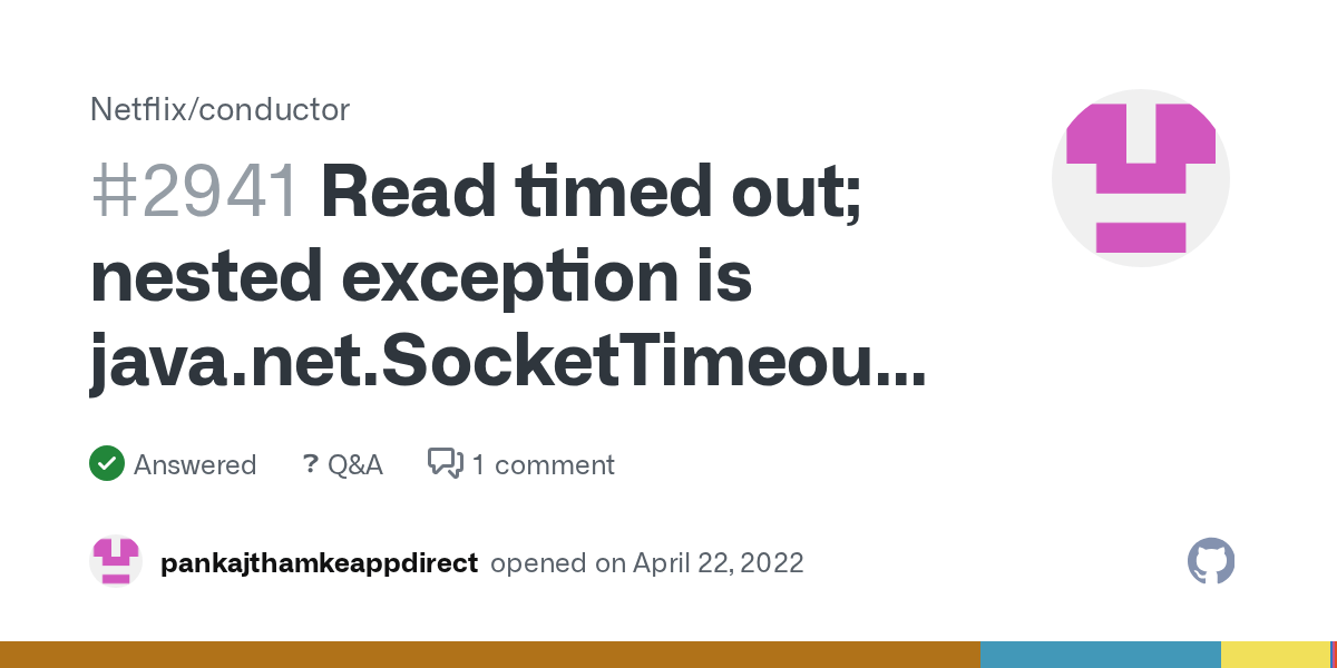 Read timed out; nested exception is