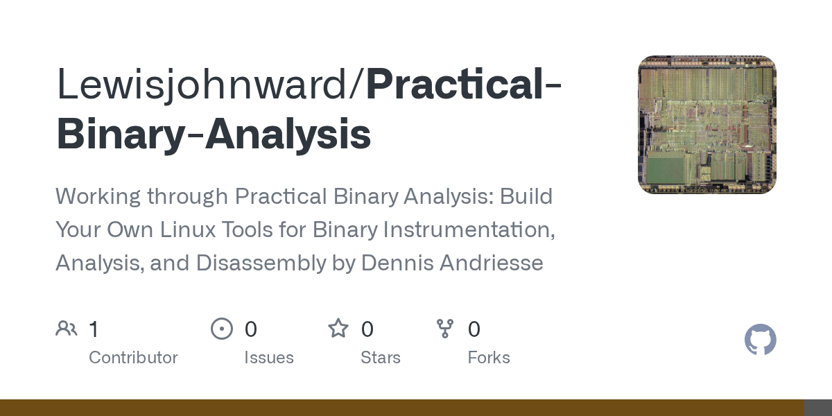 GitHub Lewisjohnward/PracticalBinaryAnalysis Working through