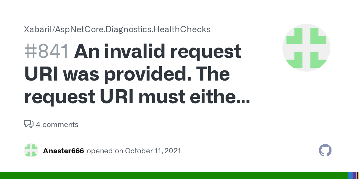 An invalid request URI was provided. The request URI must either be an