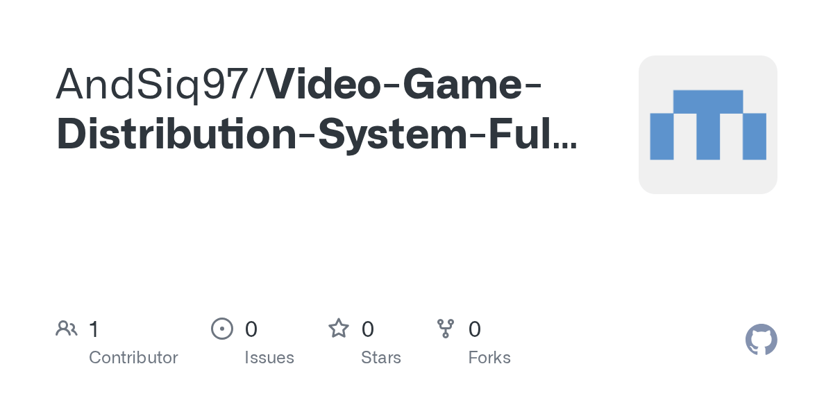 GitHub AndSiq97/VideoGameDistributionSystemFullStack