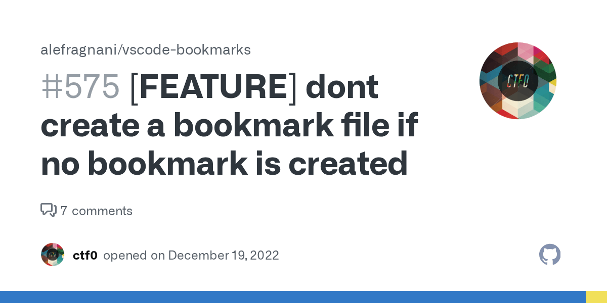 [FEATURE] dont create a bookmark file if no bookmark is created · Issue