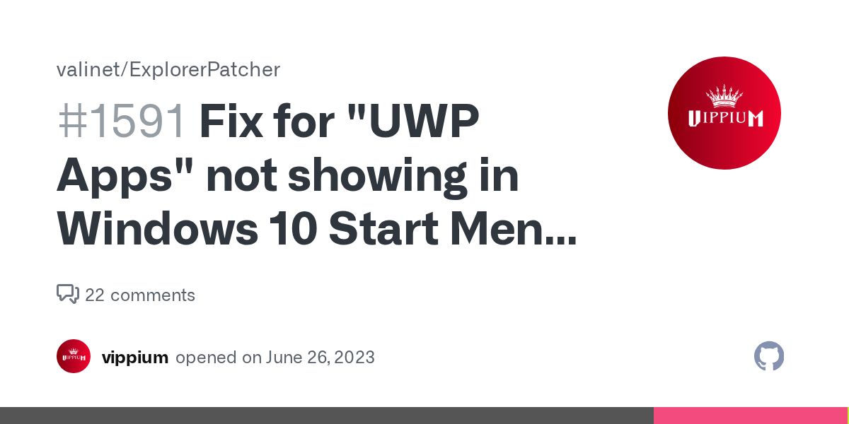 Fix for "UWP Apps" not showing in Windows 10 Start Menu (Win32 Dll's