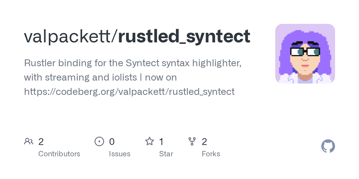 GitHub valpackett/rustled_syntect Rustler binding for the Syntect