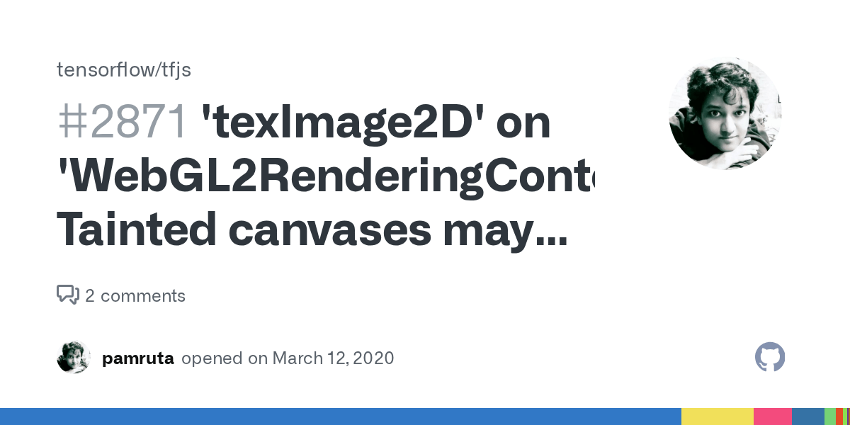 'texImage2D' on 'GL2RenderingContext' Tainted canvases may not be
