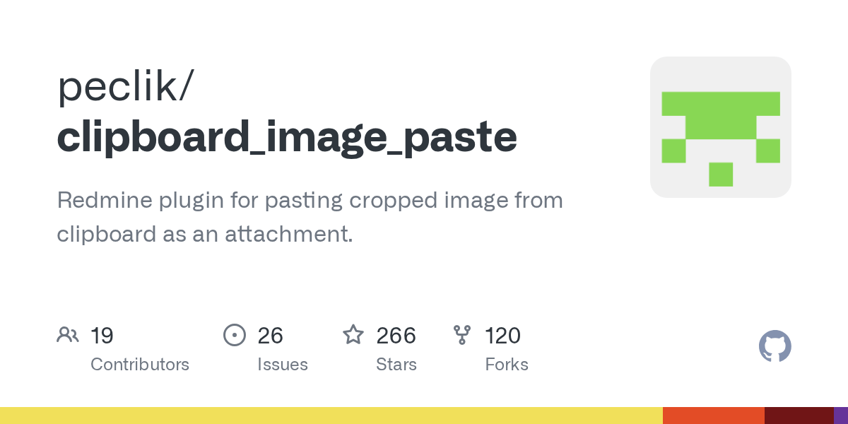 GitHub peclik/clipboard_image_paste Redmine plugin for pasting