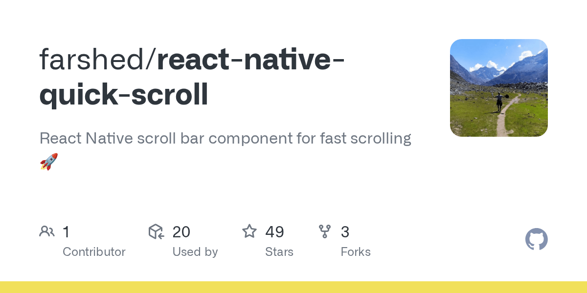 GitHub farshed/reactnativequickscroll React Native scroll bar