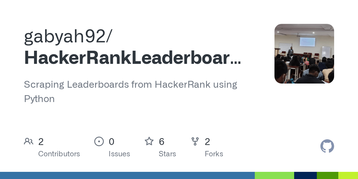GitHub gabyah92/HackerRankLeaderboardGUI Scraping Leaderboards from HackerRank using Python
