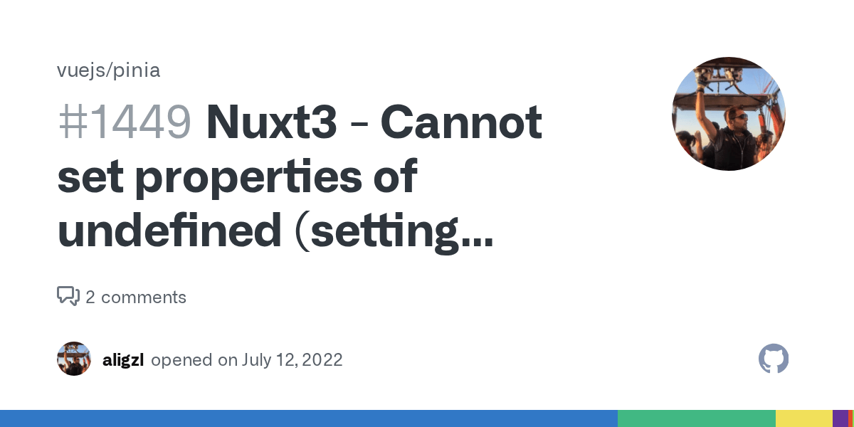 Nuxt3 Cannot set properties of undefined (setting 'pinia') · Issue