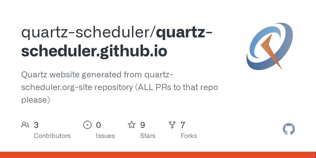 GitHub quartzscheduler/quartzscheduler.github.io Quartz website