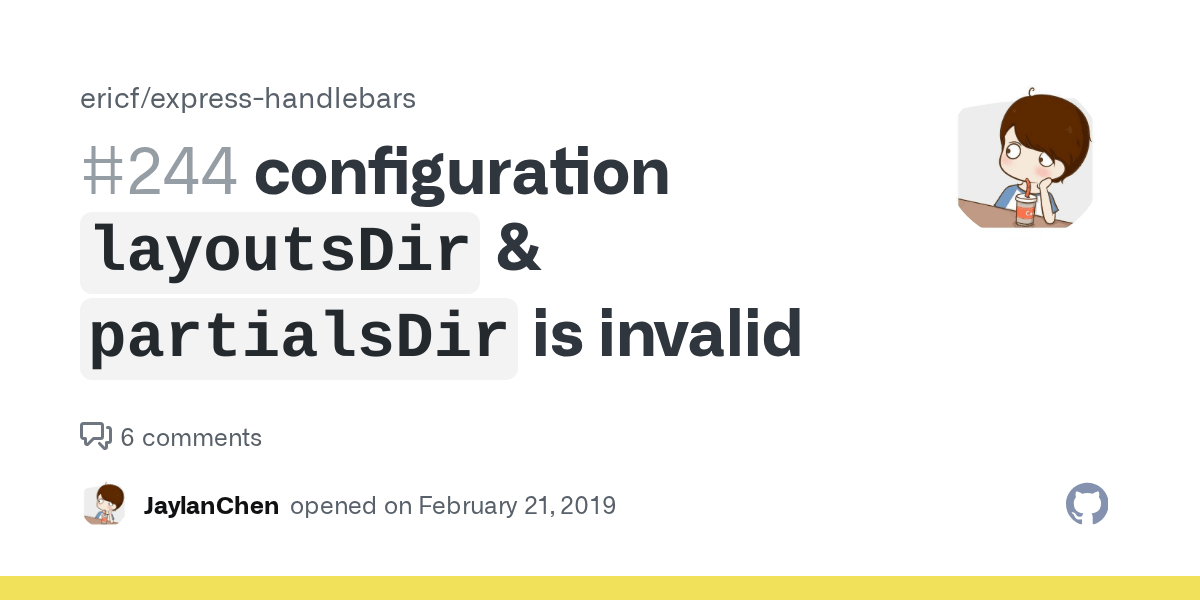 configuration `layoutsDir` & `partialsDir` is invalid · Issue 244
