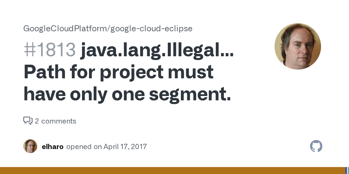 java.lang.IllegalArgumentException Path for project must have only one